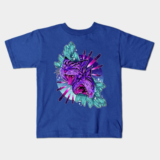 Cat Crystals Kids T-Shirt by Retkikosmos